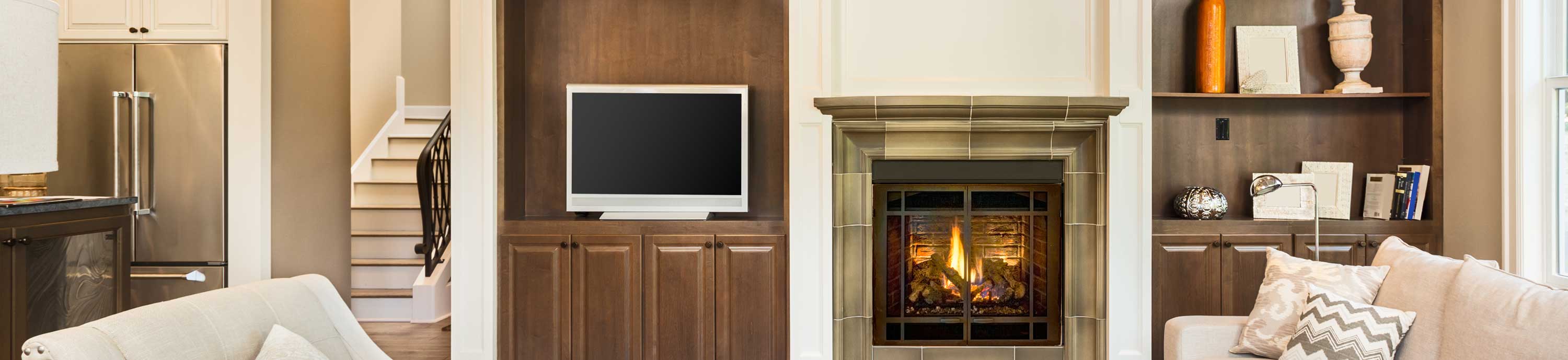 Sample picture of a living room with a fireplace